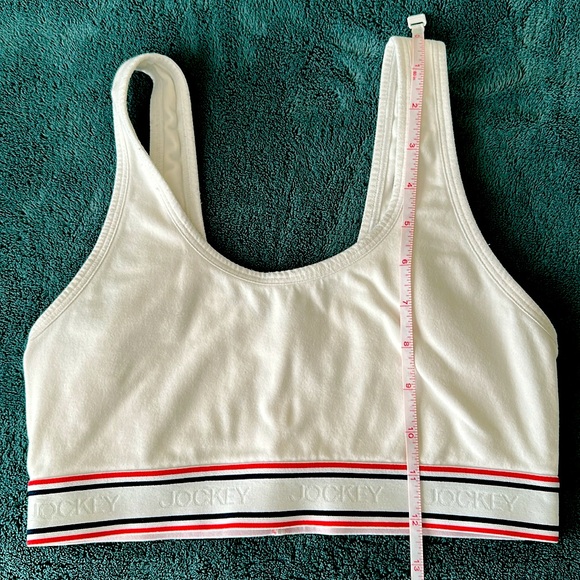 Jockey Cotton Bralette, No Padding. 2 White and 1 Aqua color. Size Large. Qty 3 - Picture 7 of 9